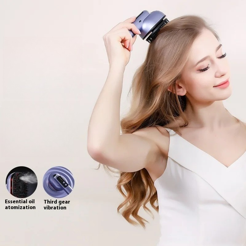 Hair Care Essential Oil Atomizing - Mini silikonowy grzebień do masażu skóry
