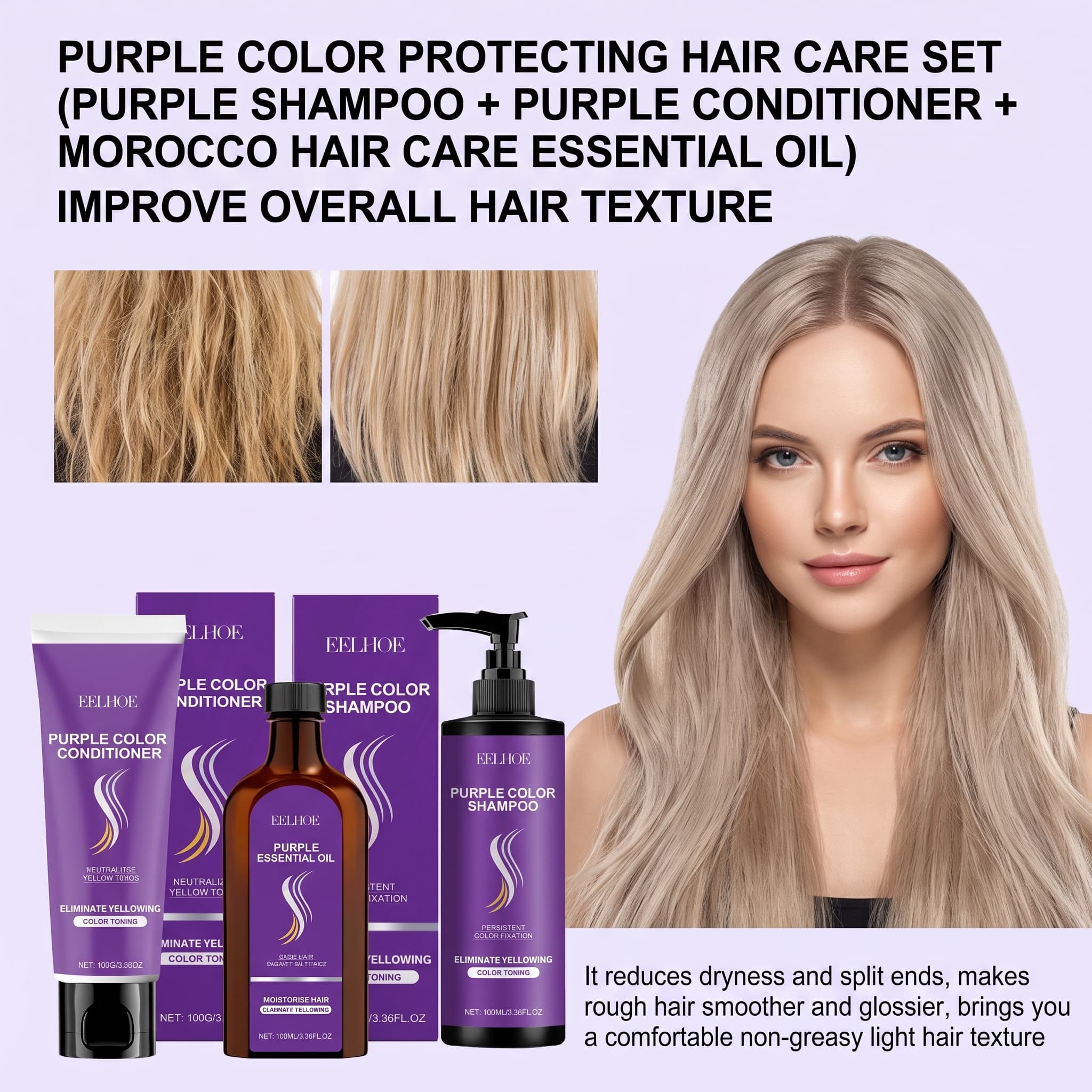 Zestaw szamponu fioletowego z  – Hair Care Conditioner recenzja i cena